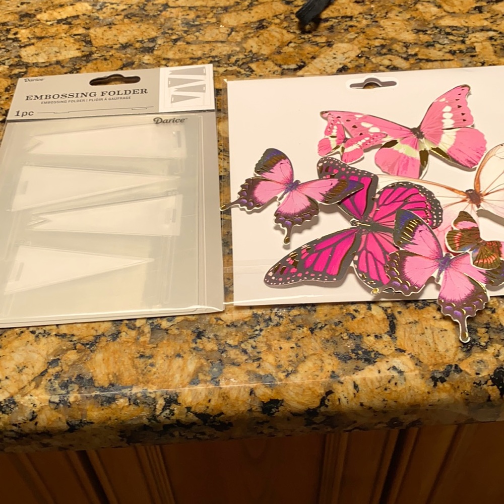 Embossing Folder and butterfly die cut-out
